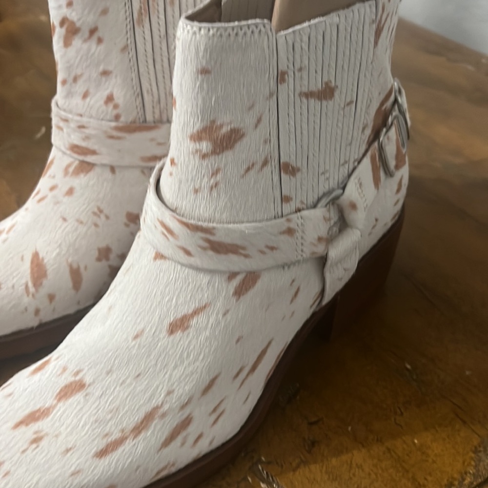 Anthropologie Sam Edelman Bellamie Calf Hair Ankle Boots 11 New no box - Picture 6 of 7
